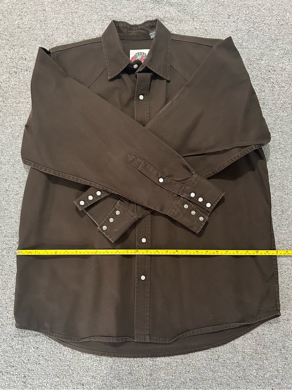 Men's Casual Brown Button-Down Western Shirt